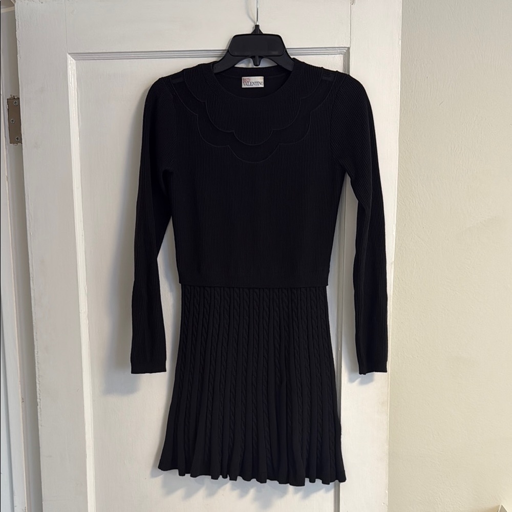 RED Valentino Knit & Point d'Esprit Dress